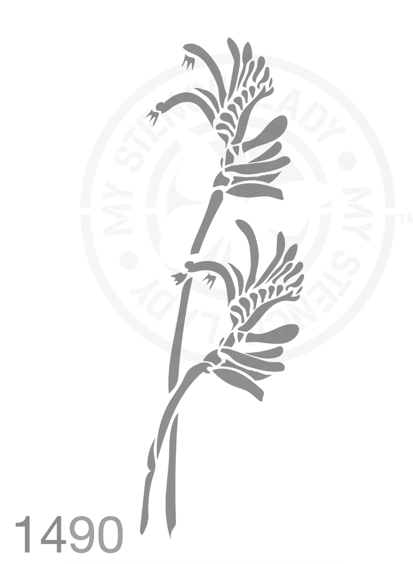 Kangaroo Paw Hand Drawn Illustration Stencil 1490 Australian Natives Plants and Animals Reusable Templates and Stencils