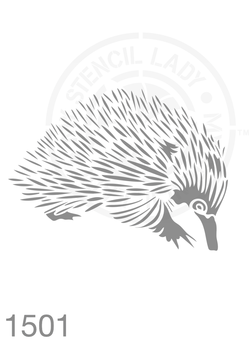 Echidna Hand Drawn Illustration Stencil 1501 Australian Natives Plants and Animals Reusable Templates and Stencils