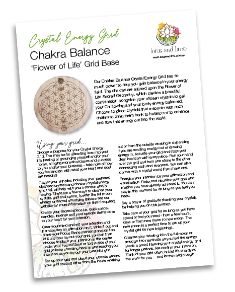 Crystal Energy Grid - Chakra Balance - Flower of Life