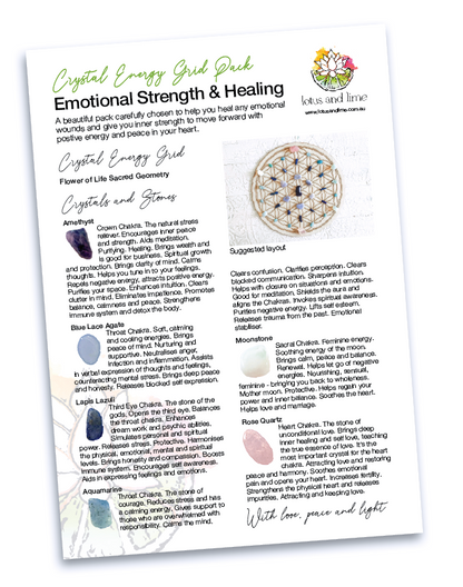 Emotional Strength & Healing B - Crystal Energy Grid Pack