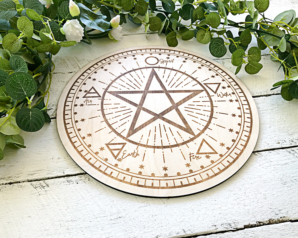 Crystal Energy Grid - Pentacle with Elements